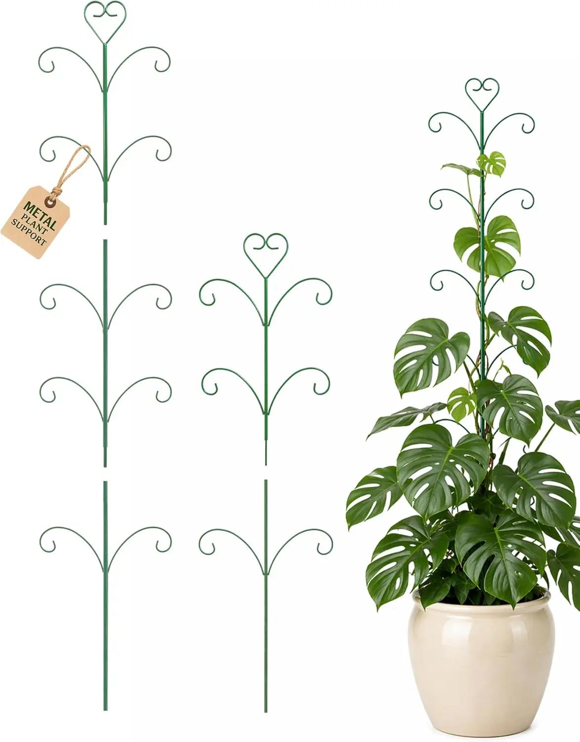 2 Pack Monstera Plant Support Trellis, 31” &amp; 46” Adjustable Steel Plant Stakes for Indoor &amp; Outdoor Use, Plant Trellis for Potted Climbing Plants, Tall Pothos Plant Climber Support for Ivy Pothos Hoya