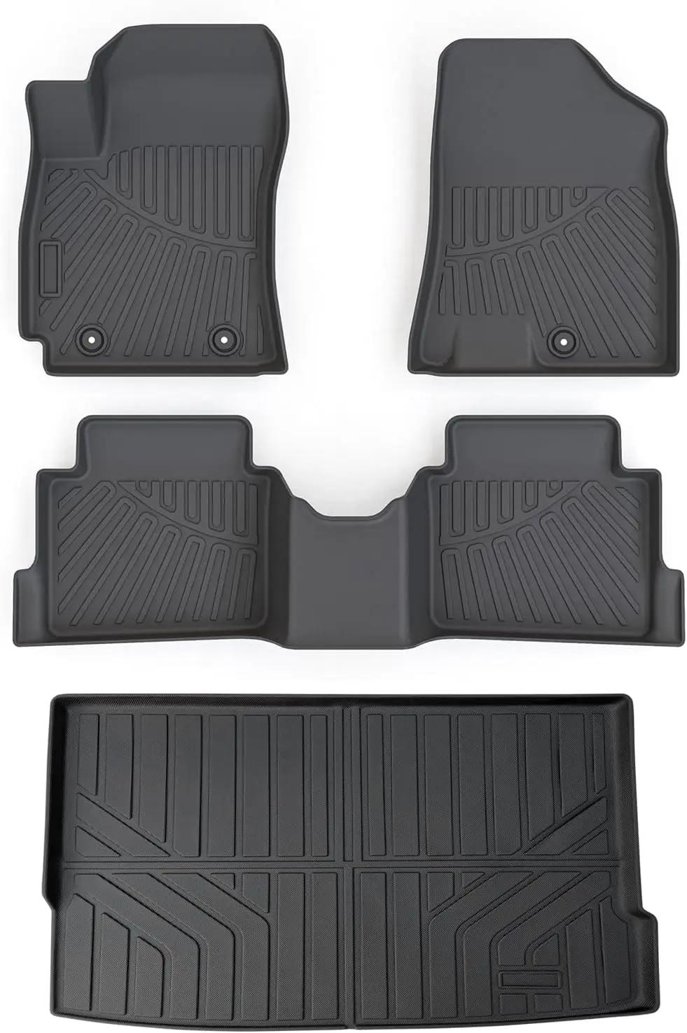 Cartist Floor Mats and Cargo Liner Fit for Hyundai Kona 2024 2025 2026 (No Electric Model) Limited | N Line | SE | SEL Accessories All Weather TPE 1st &amp; 2nd Row Car Rear Trunk Mats