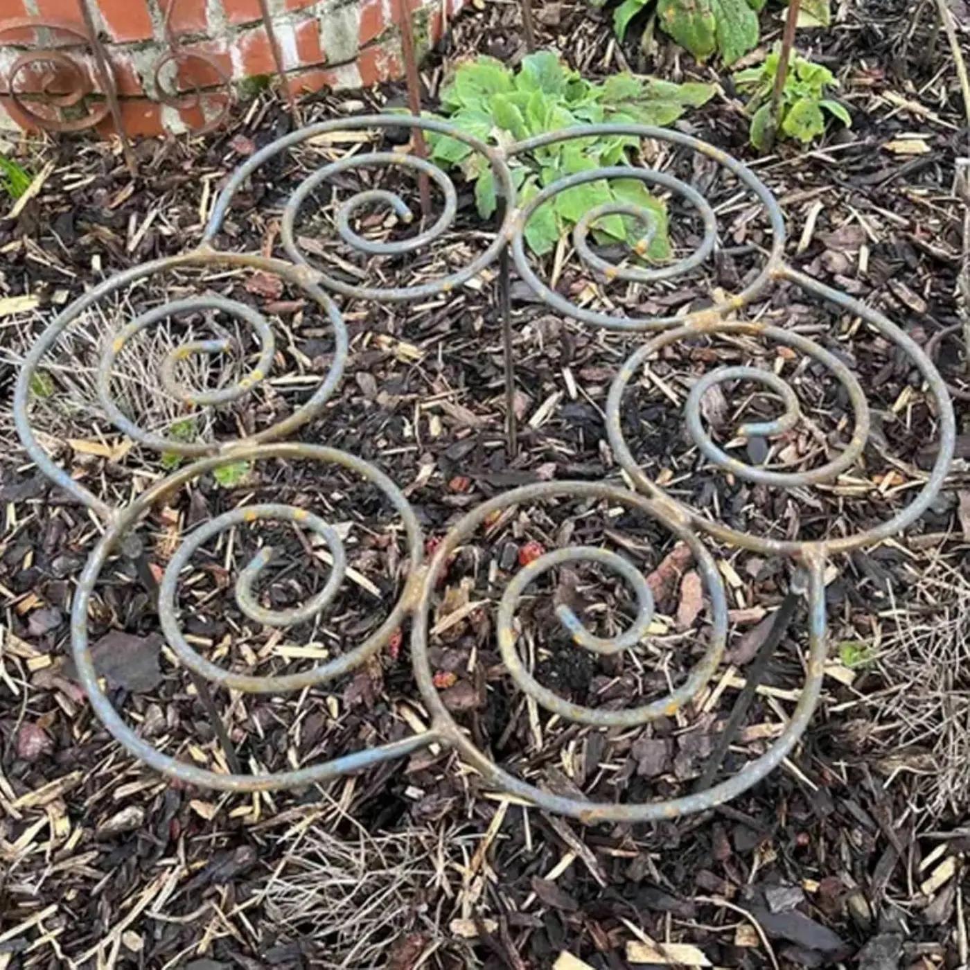 Plant Support,Decorative Metal Plant Support Ring, Heavy Duty Garden Plant Support Stake, Rustproof Flower Support Cage, Outdoor Plant Holder for Upright Growth and Protection (M)