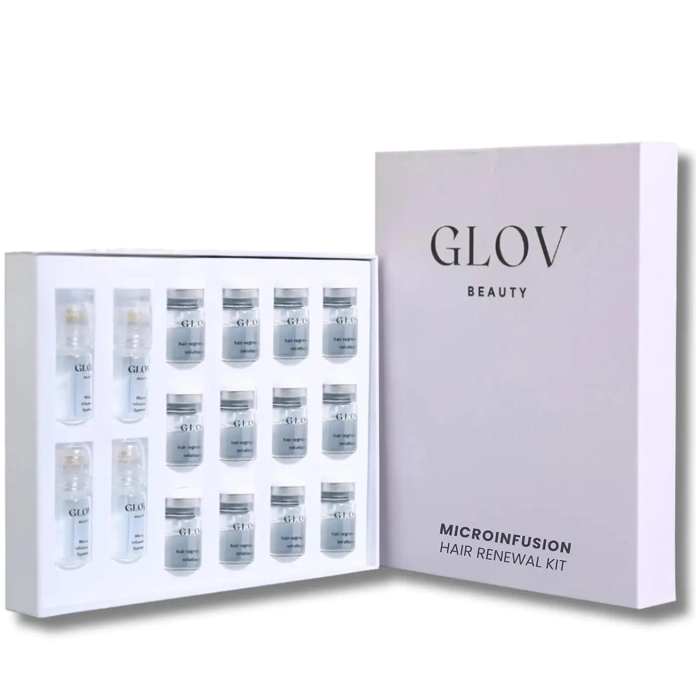Glov Beauty Micro Infusion Hair Renewal Kit – 0.25mm Gold Derma Stamp with Hyaluronic Acid, Peptide &amp; Botanical Serum Ampoules | Hydrating Scalp Treatment for Fuller, Thicker-Looking, Healthier Hair