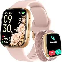 Smart Watch for Women, Answer/Make Call, 1.85" AMOLED Always-On Display Screen Smartwatch for iPhone & Android, 3ATM Waterproof Fitness Tracker with Heart Rate/Sleep/SpO2 Monitor, 100+ Sport Modes