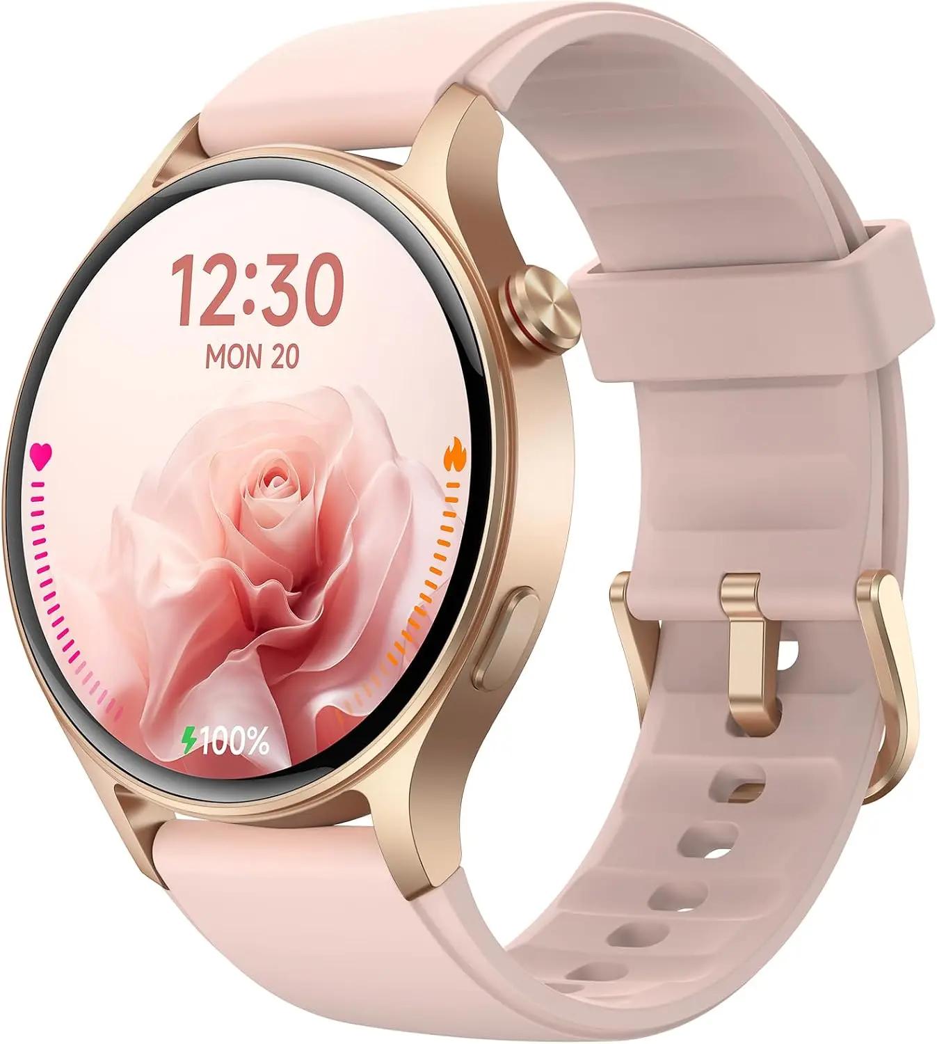 Fitpolo Fitpolo Smart Watch for Women,1.3" AMOLED Touchscreen Fitness Tracker, Make/Answer Calls, Heart Rate SpO2 Monitor, 3ATM Waterproof, Sleep &amp; Activity Tracking Smartwatch for Android Phones iPhone ClimeCo Certified