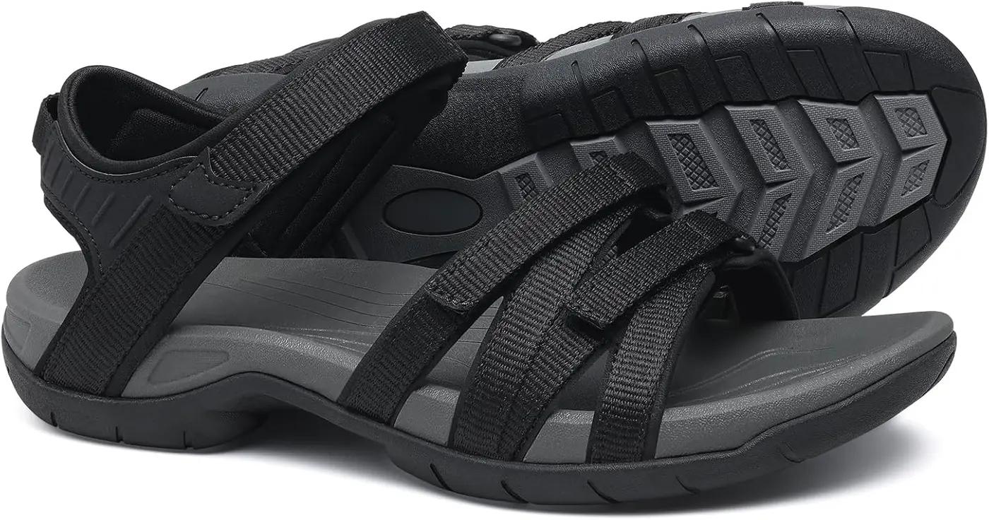 shevalues Hiking Sandals for Women Comfortable Outdoor Walking Sport Sandal with Adjustable Straps and Arch Support